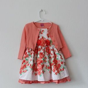 Jenny and Me Floral Summer Dress and Cardigan 2T